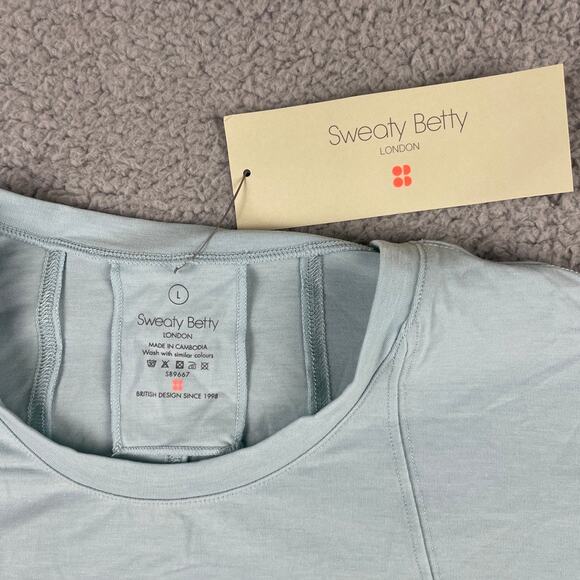 Sweaty Betty Women's Large Green Polyester Lyocell Elastane Short Sleeve Shirt - Picture 2 of 11